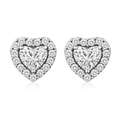 Aretes Corazón Luna | Oro blanco