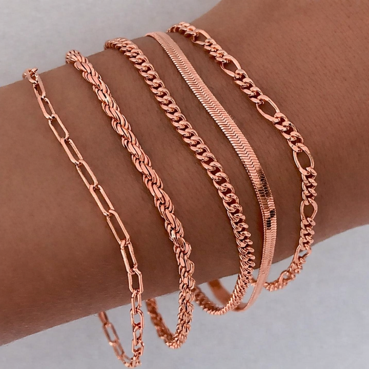 Juego de Pulseras Ellis Renner | Oro blanco