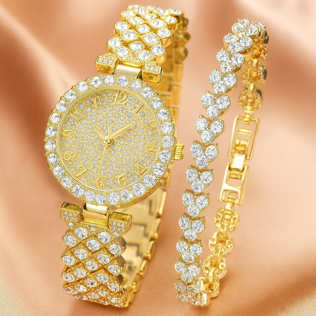 Juego de Reloj y Pulsera Oro Luxe Radiance