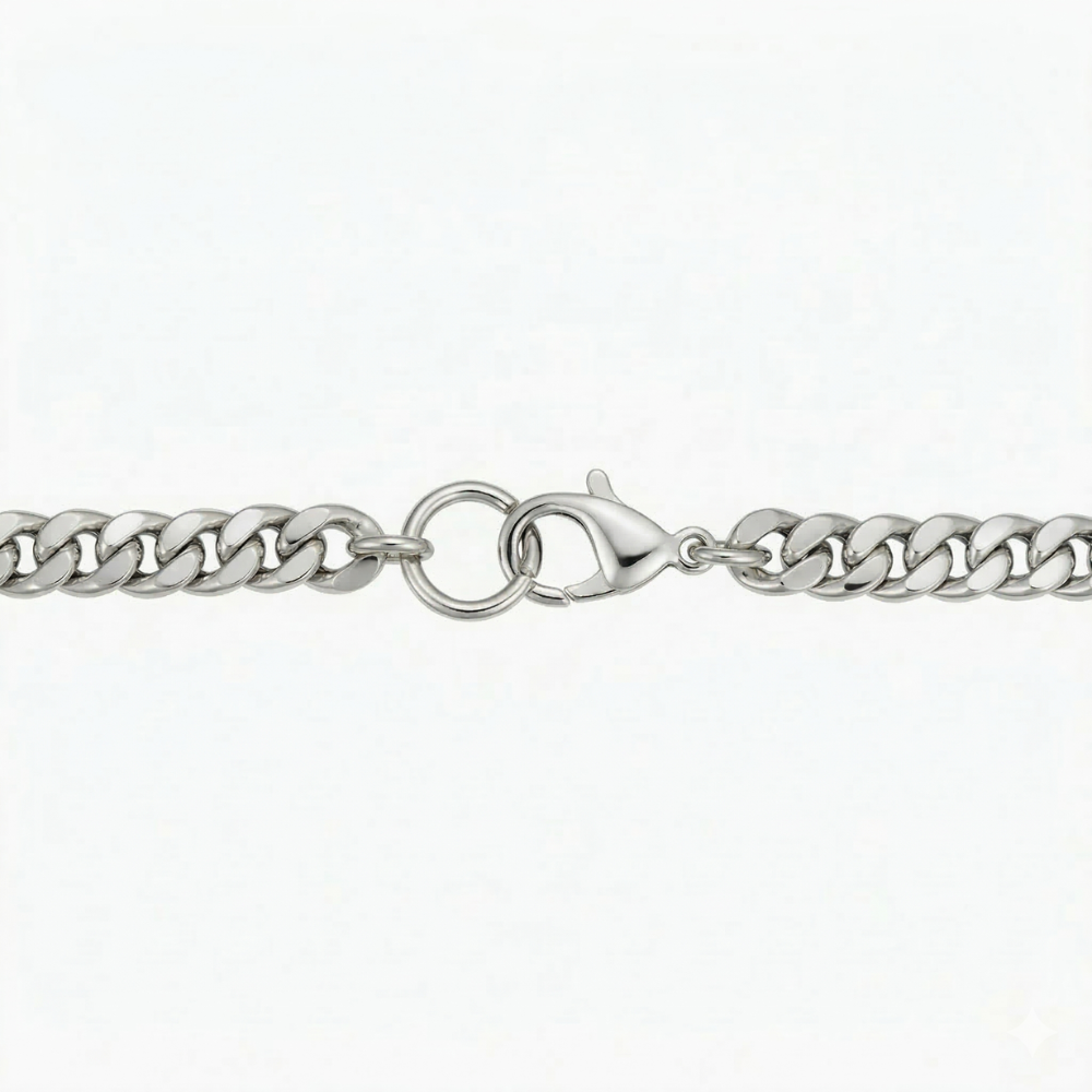 Pulsera Estate Cubana | Oro blanco