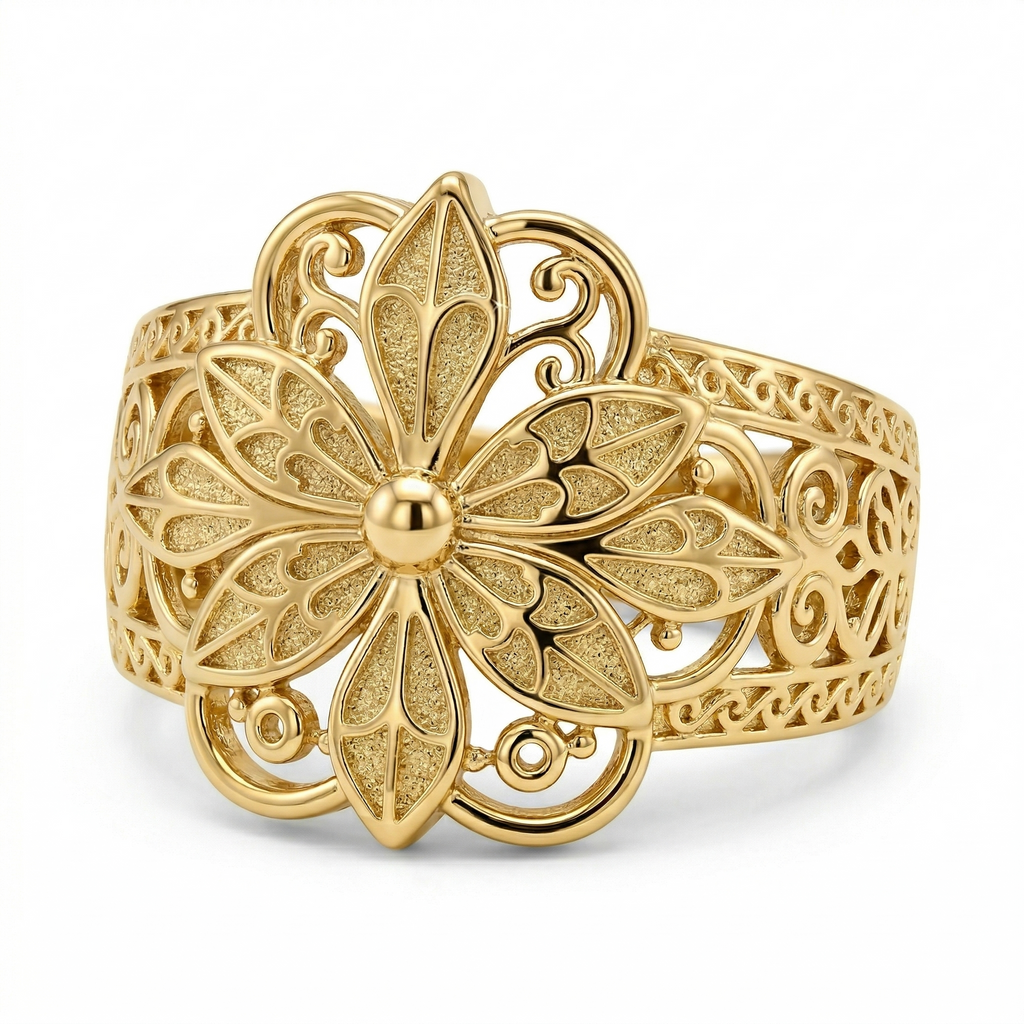 Anillo Flor Inspiración Vintage | Oro