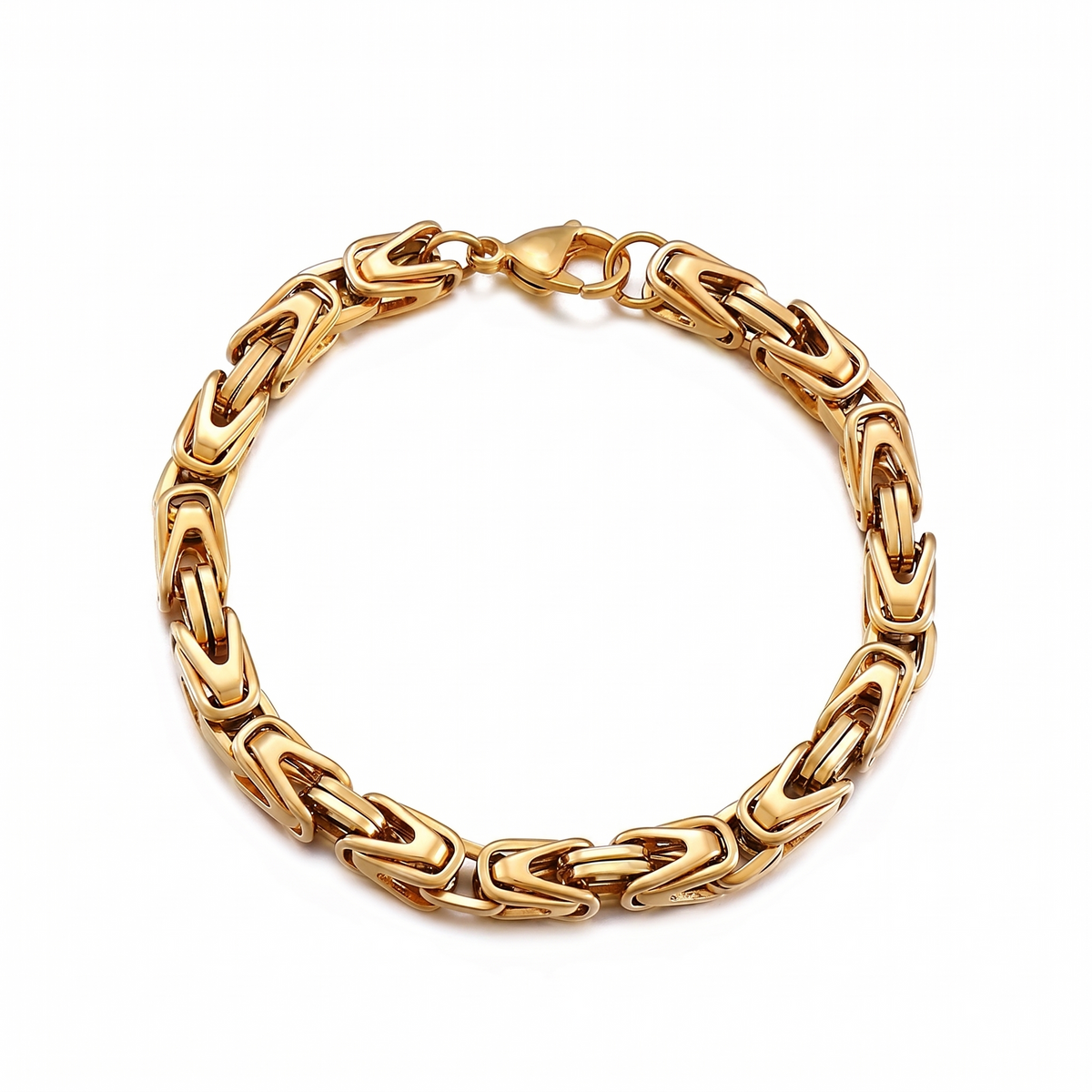 Pulsera de Eslabones Lucian con Corona | Oro blanco