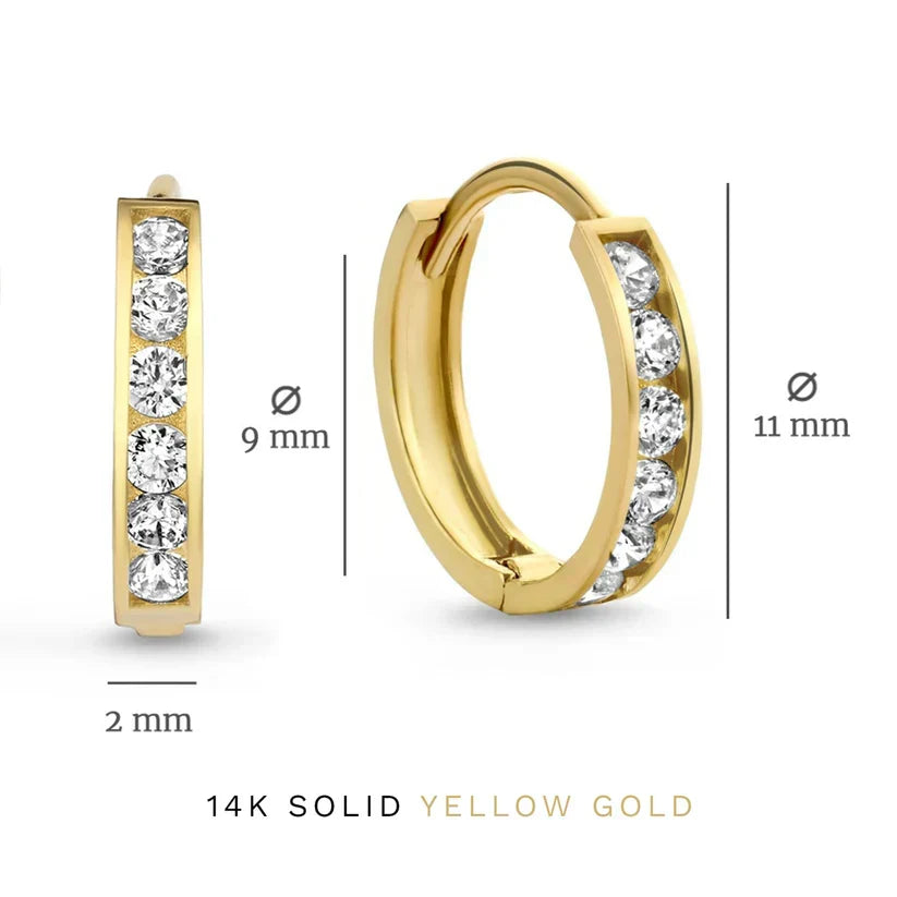 Juego de Aretes Dara Brillane con Piedras | Oro