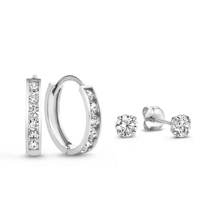 Juego de Aretes Dara Brillane con Piedras | Oro