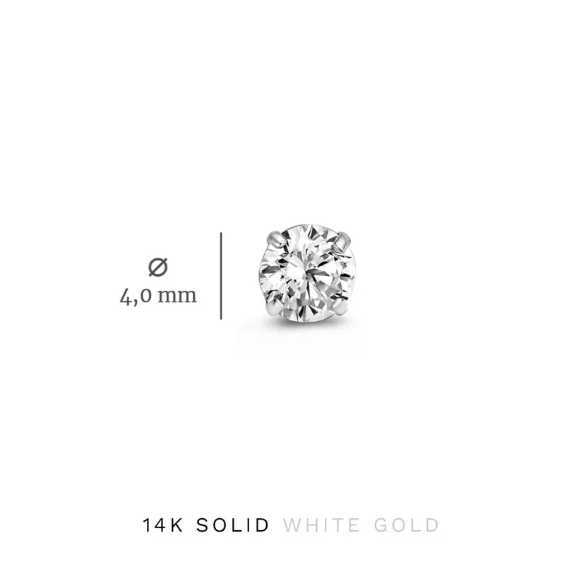 Juego de Aretes Dara Brillane con Piedras | Oro blanco