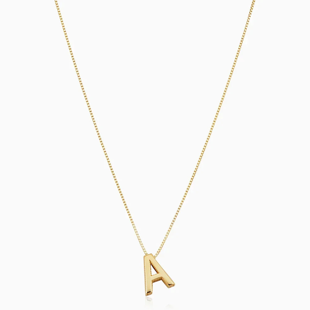 Collar con inicial carta de amor | Oro blanco