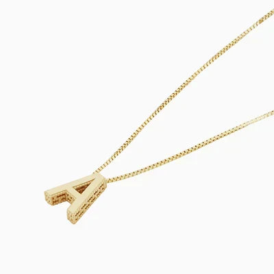 Collar con inicial carta de amor | Oro blanco