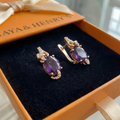 Aretes Colgantes Imperial Nightfall | Oro rosa