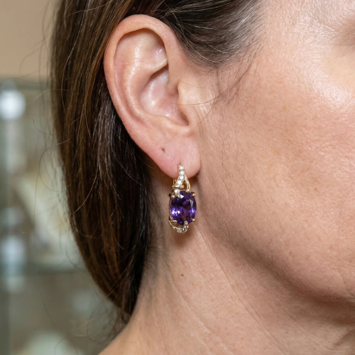 Aretes Colgantes Imperial Nightfall | Oro rosa