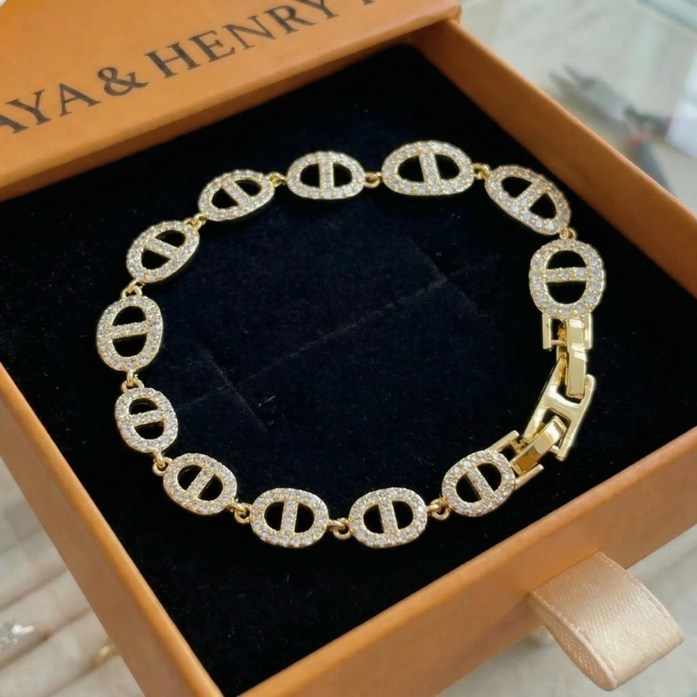 Pulsera Isla Marina | Oro blanco