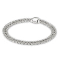 Pulsera Cubana con Pavé | Oro blanco
