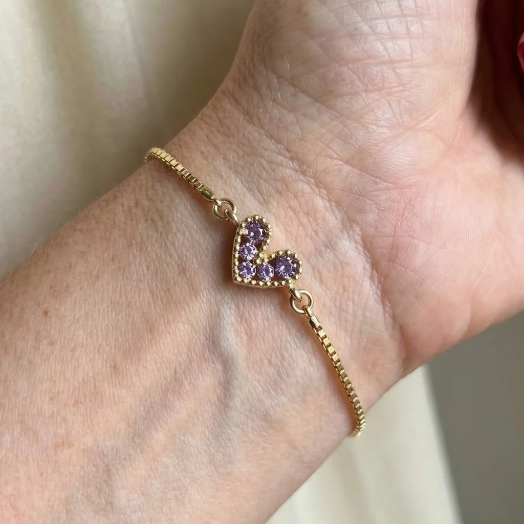 Pulsera Amor Lila | Oro