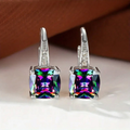 Arracadas Mystic con Piedra | Oro blanco