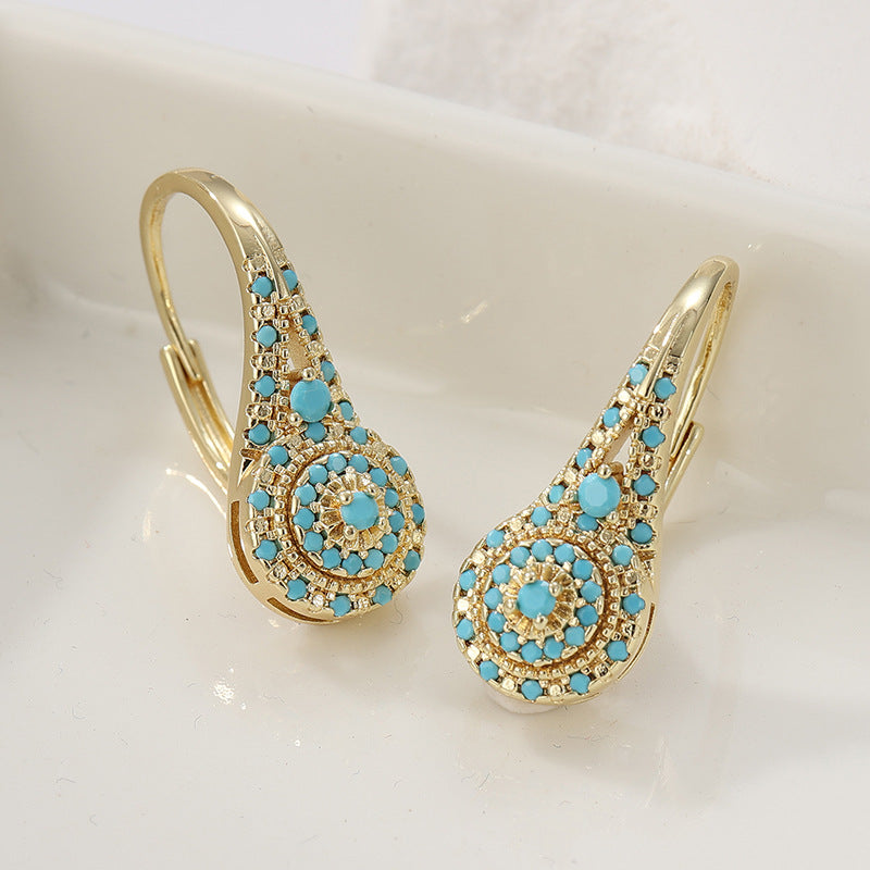 Aretes Valenne Racimo de Turquesa | Oro
