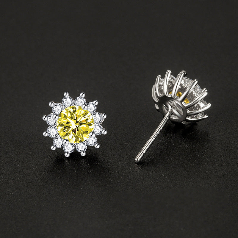 Aretes Musa Iluminada Amarillo | Oro blanco