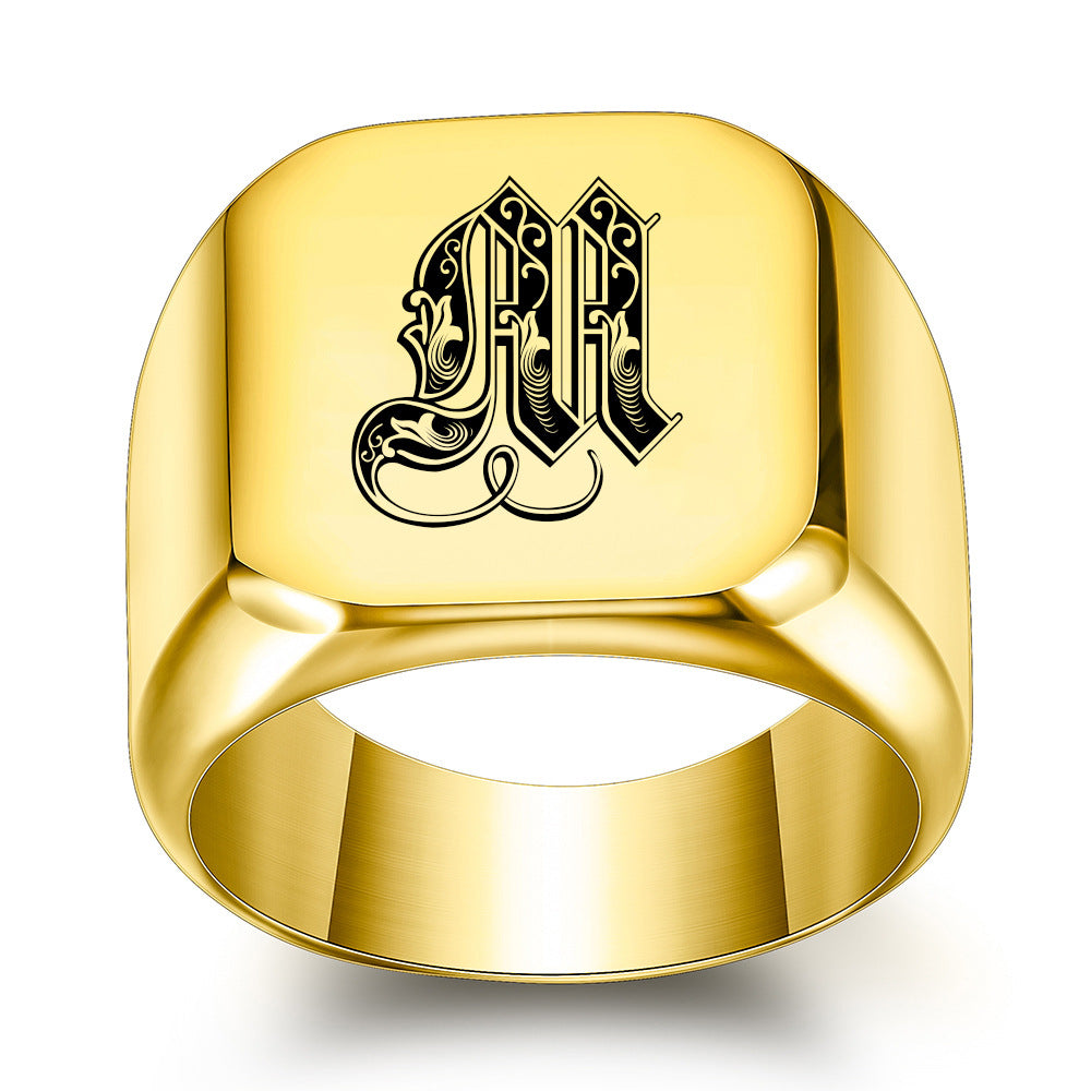 Anillo con Inicial Clásico Noble | Oro