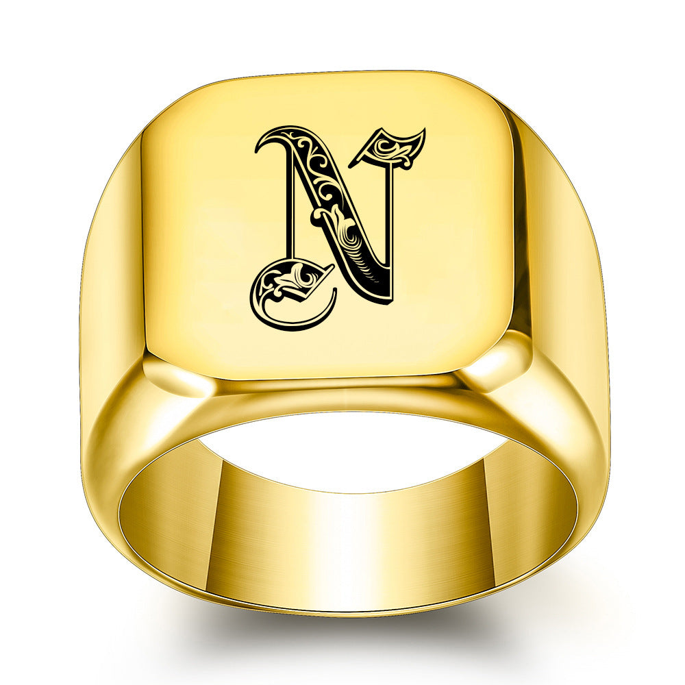 Anillo con Inicial Clásico Noble | Oro