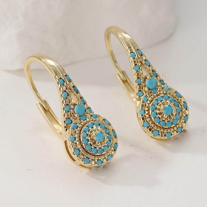 Aretes Valenne Racimo de Turquesa | Oro