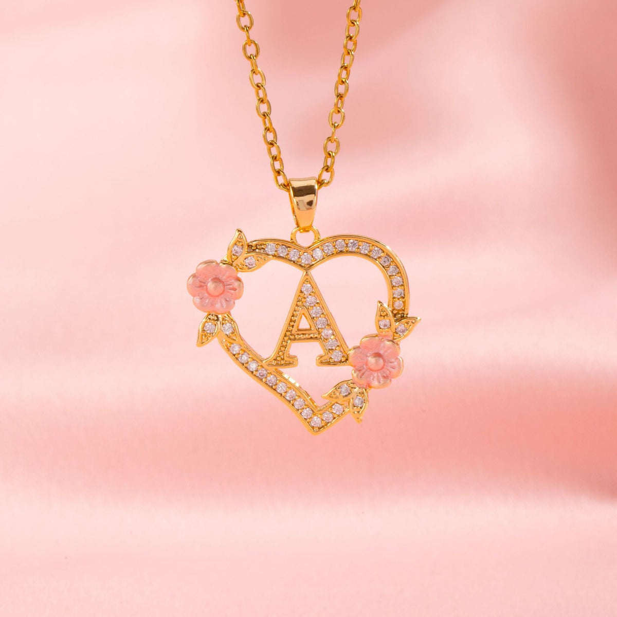 Collar con Inicial Floral | Oro