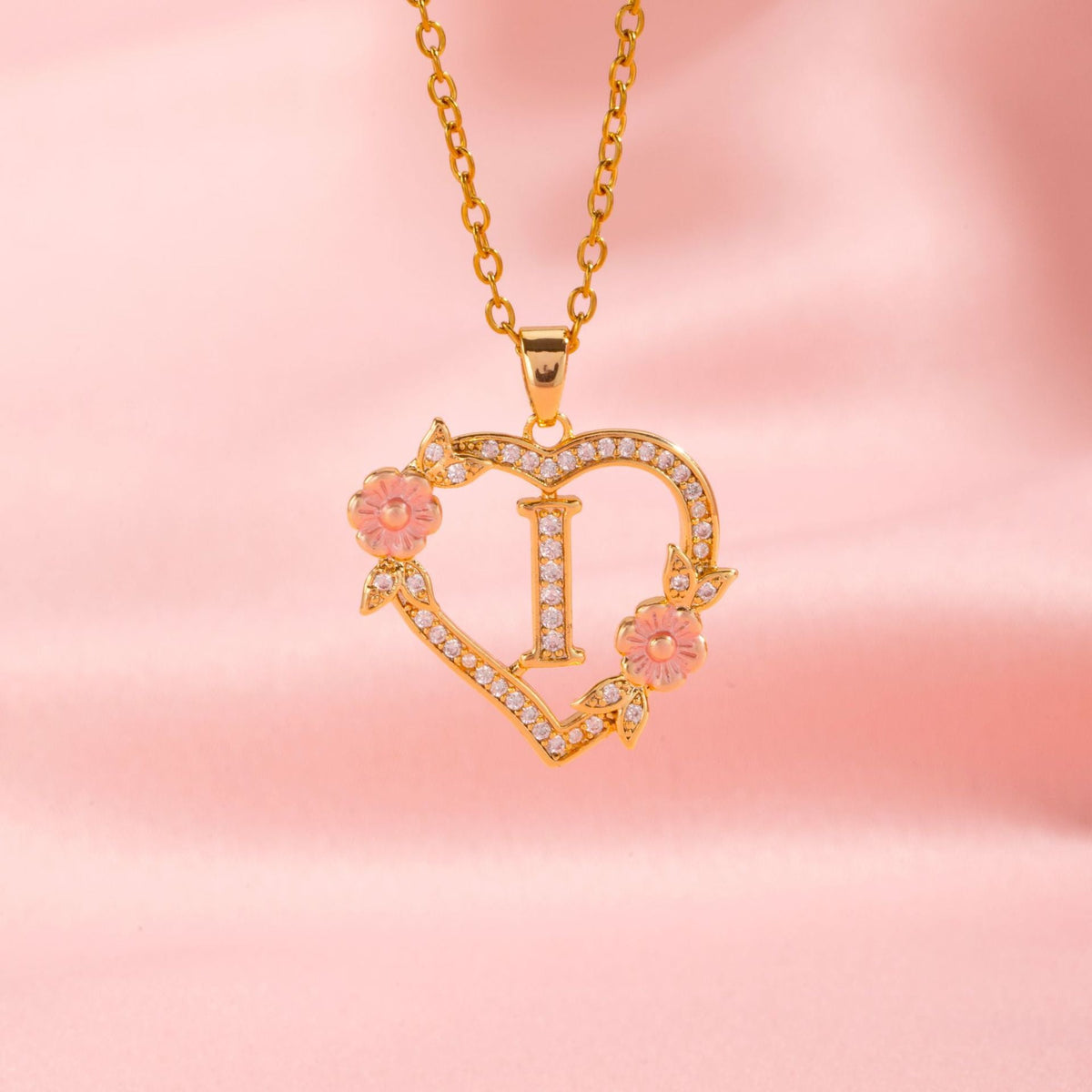 Collar con Inicial Floral | Oro