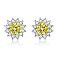 Aretes Musa Iluminada Amarillo | Oro blanco