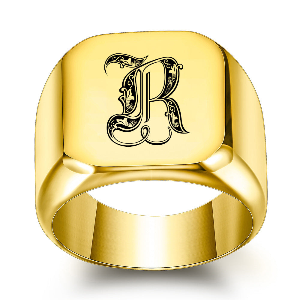 Anillo con Inicial Clásico Noble | Oro