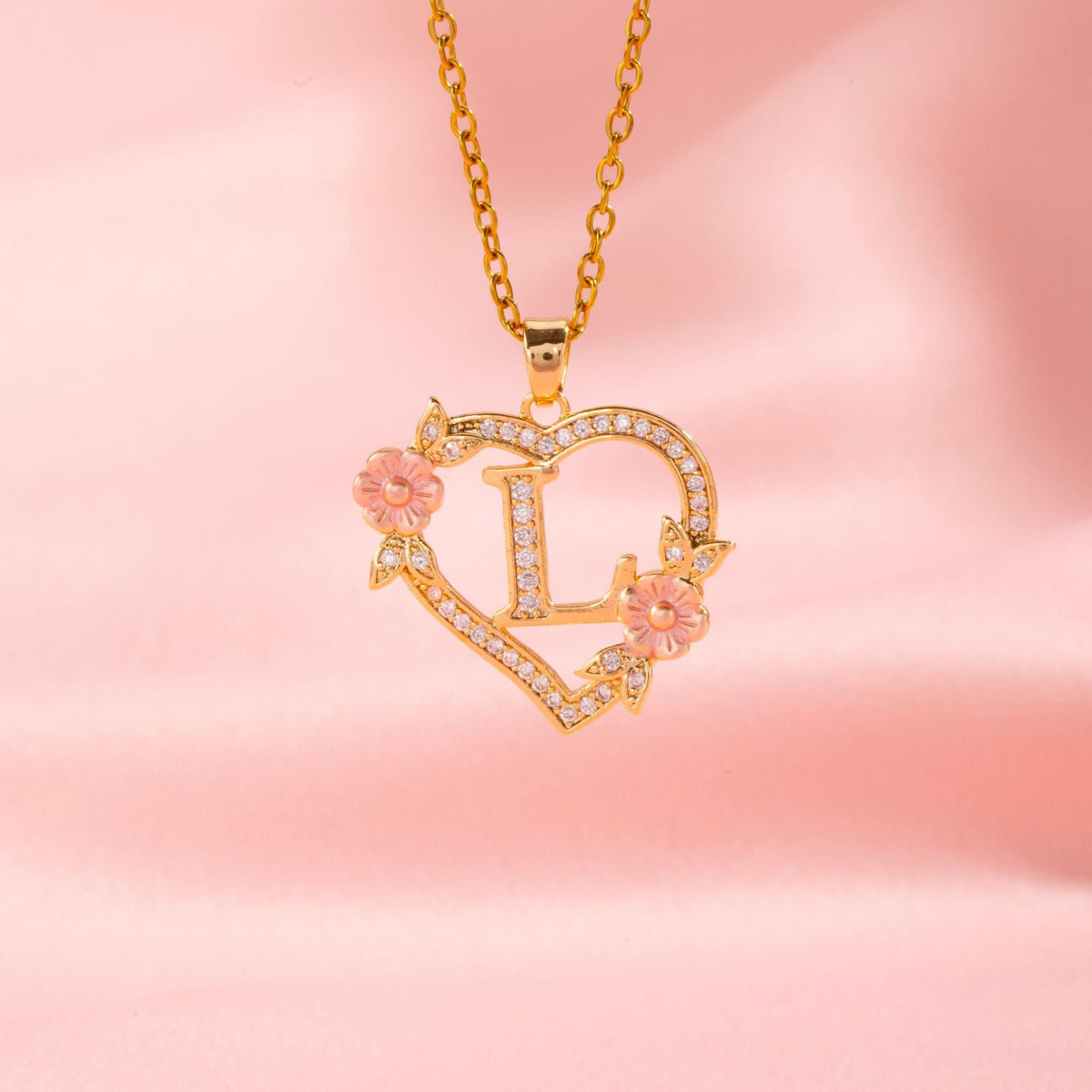 Collar con Inicial Floral | Oro