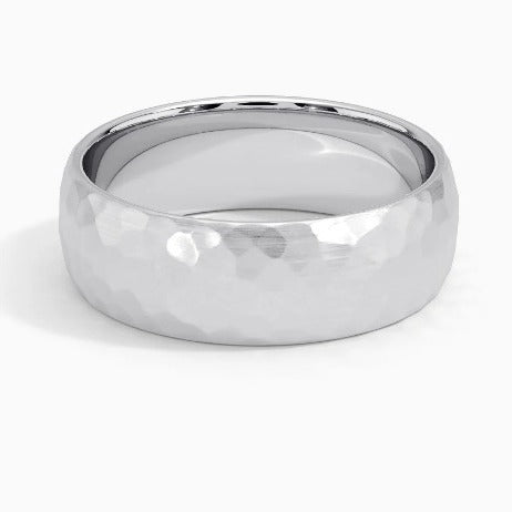 Anillo Elric con Textura en Oro Blanco