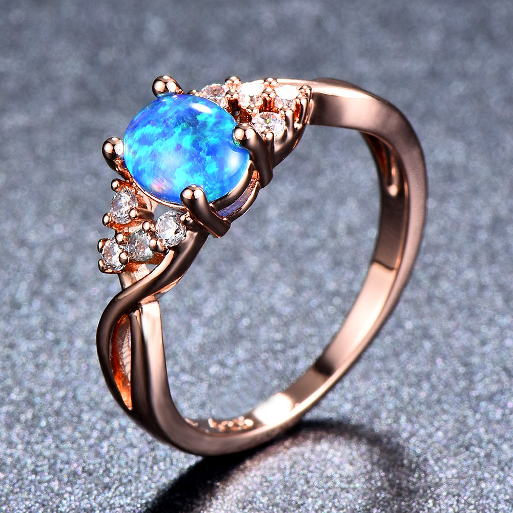 Anillo Sylva Moonhart Azul | Oro rosa