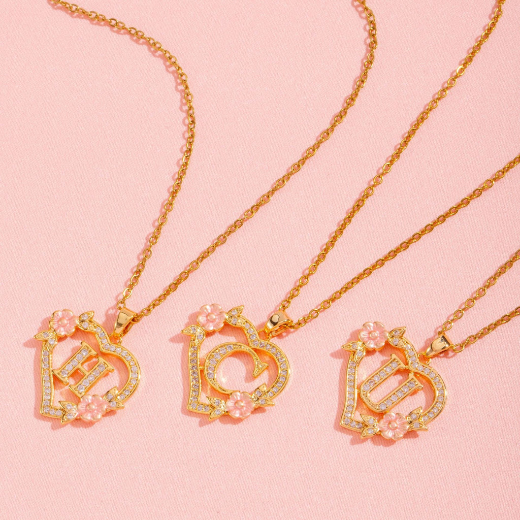 Collar con Inicial Floral | Oro