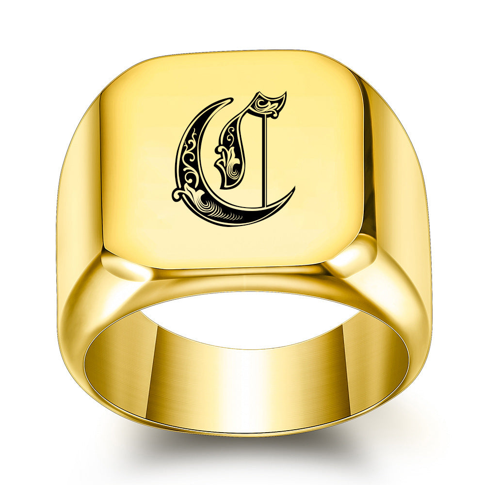 Anillo con Inicial Clásico Noble | Oro