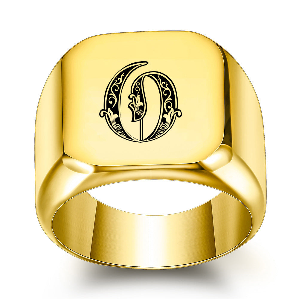 Anillo con Inicial Clásico Noble | Oro