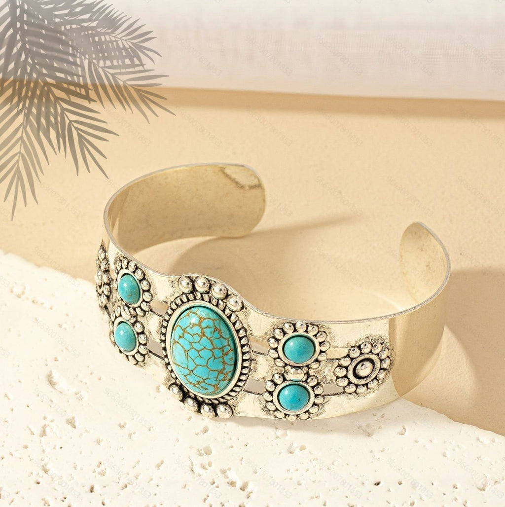 Pulsera Turquesa Seren | Oro blanco