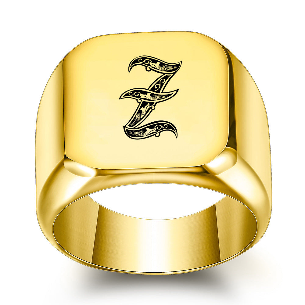 Anillo con Inicial Clásico Noble | Oro
