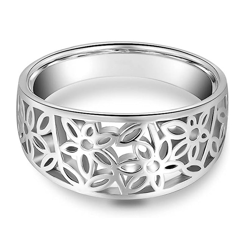 Anillo Flor Delicada Daria | Oro blanco