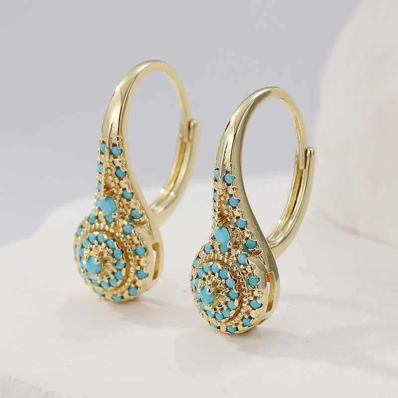 Aretes Valenne Racimo de Turquesa | Oro