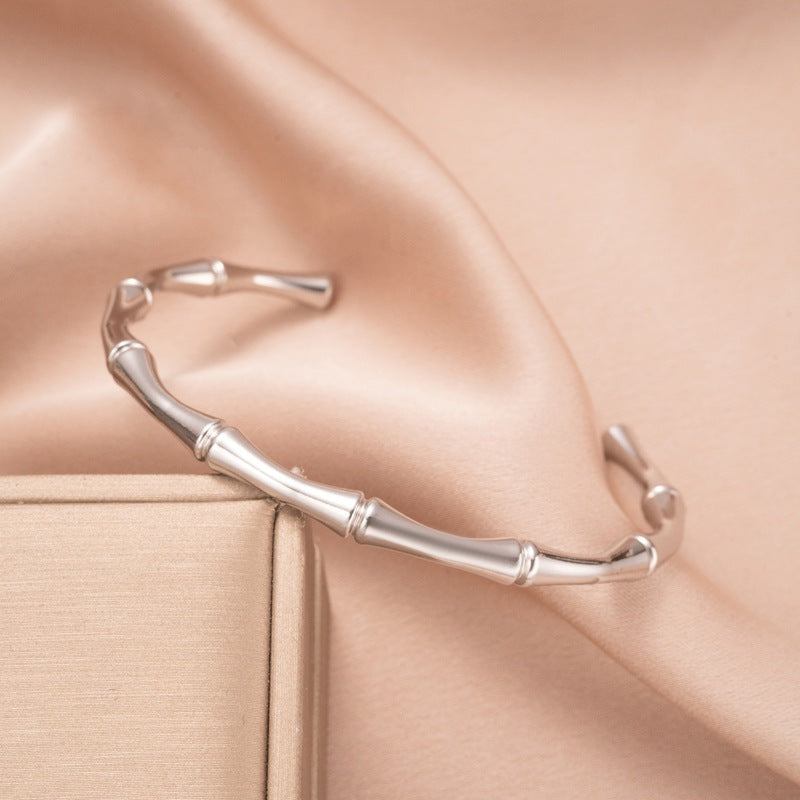 Pulsera de Bambú | Oro blanco