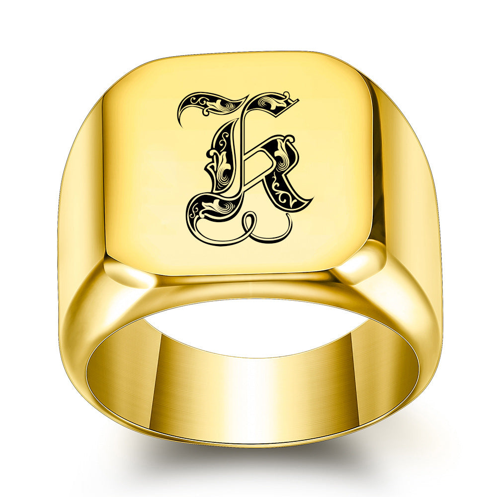 Anillo con Inicial Clásico Noble | Oro