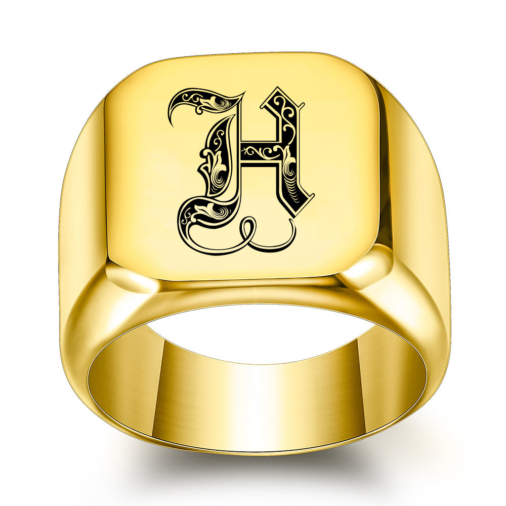 Anillo con Inicial Clásico Noble | Oro