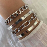 Juego de Pulseras Elan Mercer | Oro blanco