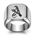 Anillo con Inicial Clásico Noble | Oro blanco