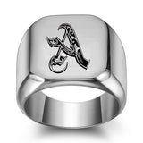 Anillo con Inicial Clásico Noble | Oro blanco