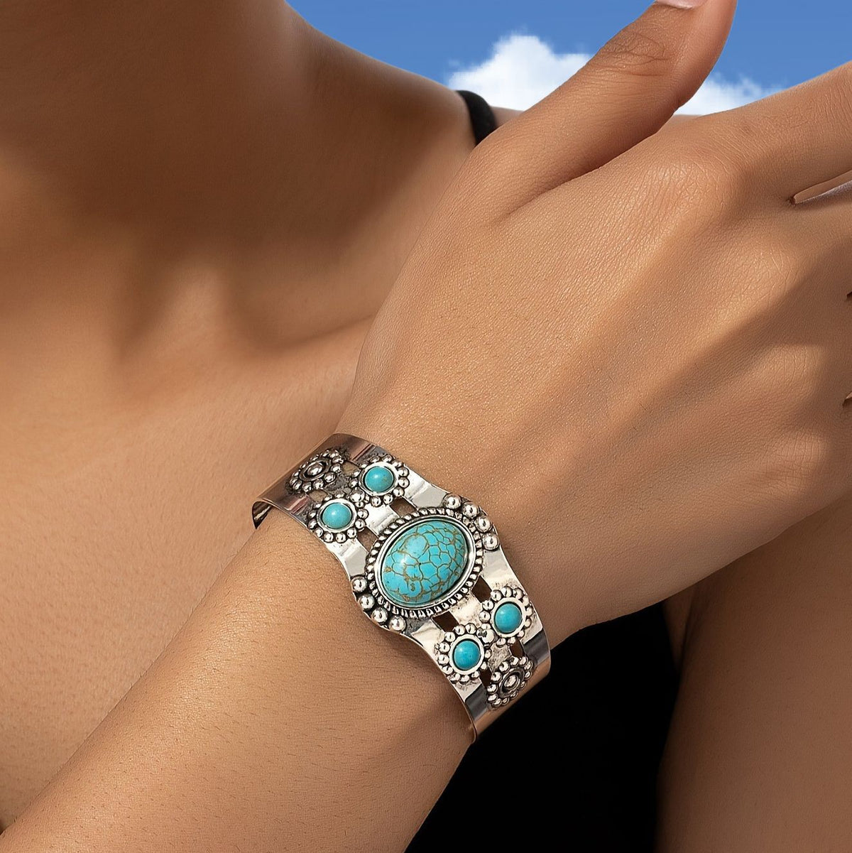 Pulsera Turquesa Seren | Oro blanco