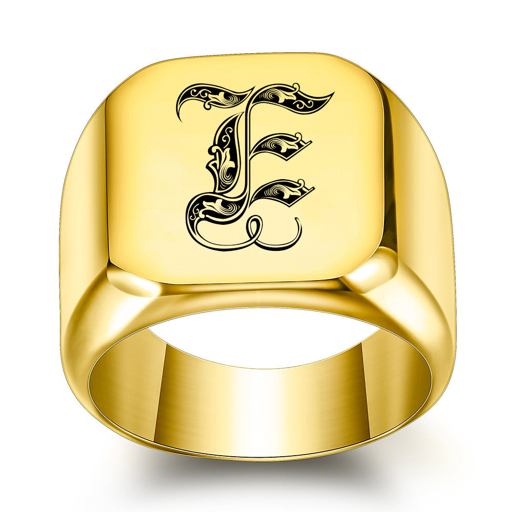 Anillo con Inicial Clásico Noble | Oro