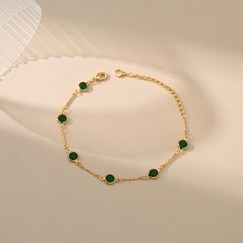 Pulsera Eslabones Esmeralda | Oro