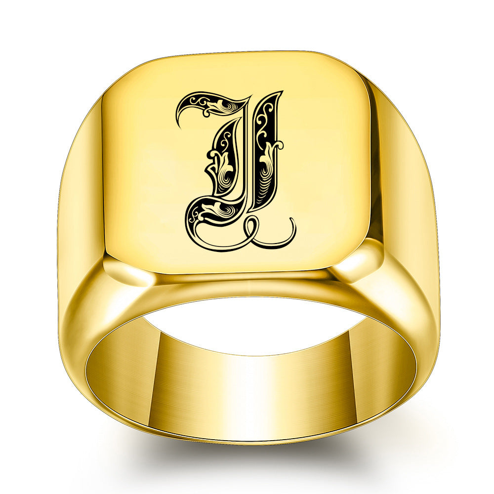 Anillo con Inicial Clásico Noble | Oro