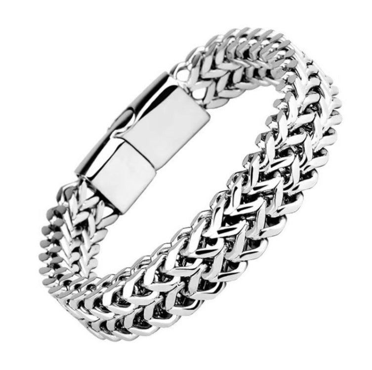 Pulsera Doble Cadena Inquebrantable | Oro blanco