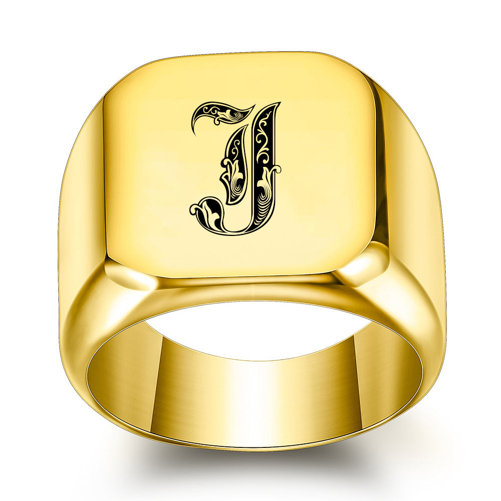 Anillo con Inicial Clásico Noble | Oro
