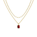 Collar en Capas con Rubí Tipo Clip | Oro