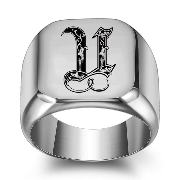 Anillo con Inicial Clásico Noble | Oro blanco